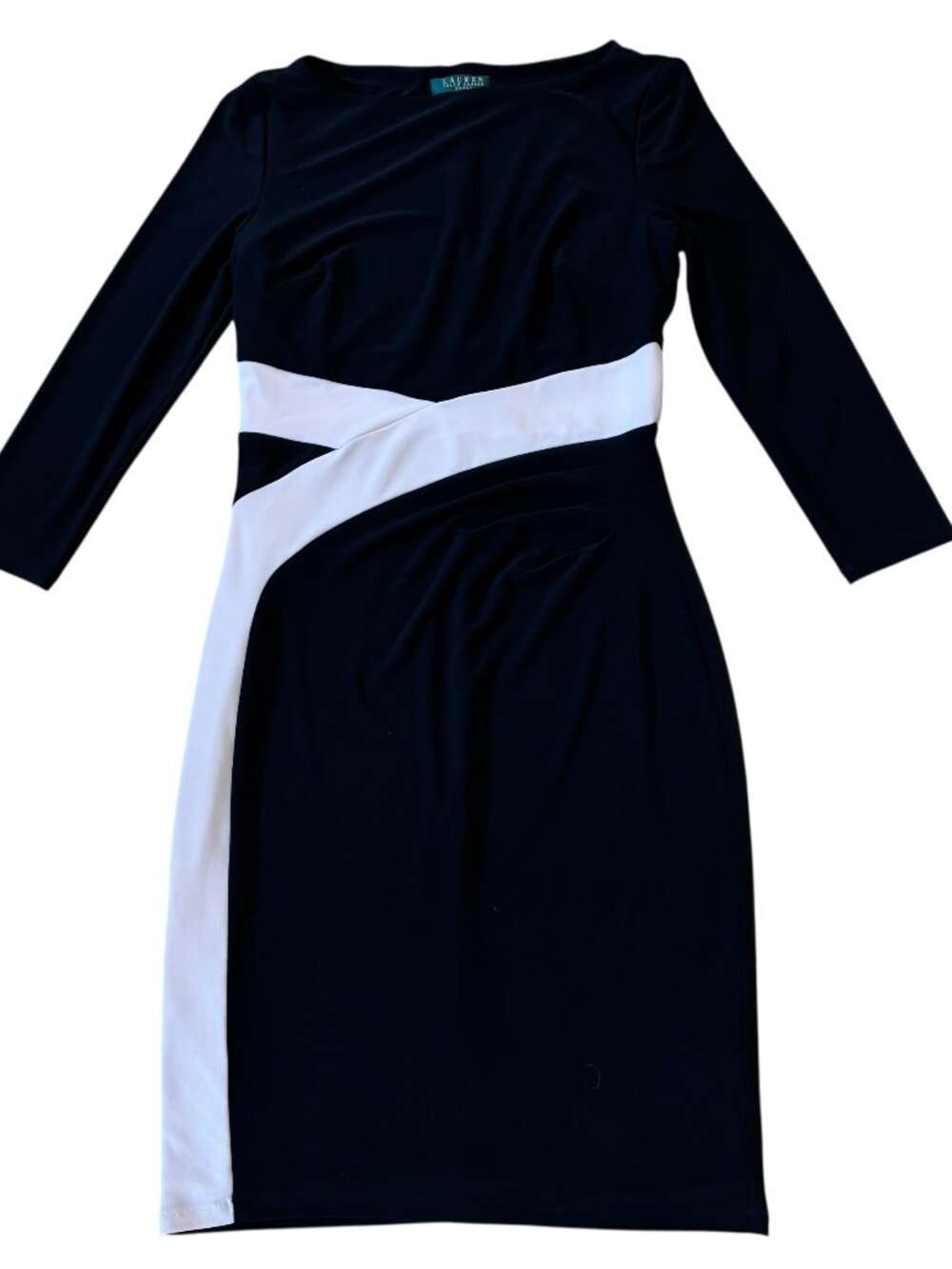 Lauren Ralph Lauren Dress, Cocktail LBD, Black White, Size 4, EUC